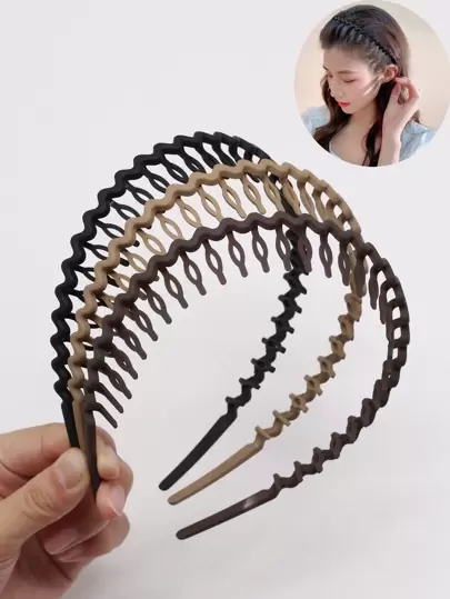 3pcs Women's Simple Anti-Slip Hair Band For Tying Hair, Suitable For Daily Face-Washing, Makeup, And Travel Tiaras,Hairband,Hair Hoop ,Zig Zag Headband Headbands ,Makeup Headband Hair Accessories Head Accessories