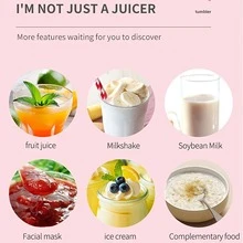 1PC 500ML Mini Portable Mixer Cup,Fruit Veggie Juicer,Portable Blender For Fresh Juice,Fresh Juice Blender,Blender Cup Electric,Personal Size Blender For Shakes,and Smoothies,USB Charging Blender - Pink - View 3