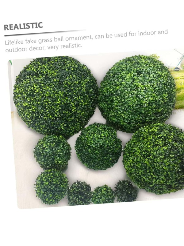 4 Pcs Simulated Milano Ball Faux Grass Decor Fake Plant Decor Greenery