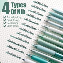 12Pack Pastel Christmas Gel Pens Set, Cute Note Taking 0.5mm Fine Point Retractable 11 Pack Black Ink Pens With 1Pack Highlighter For Writing, School, Office - màu xanh lá - Xem 4