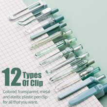 12Pack Pastel Christmas Gel Pens Set, Cute Note Taking 0.5mm Fine Point Retractable 11 Pack Black Ink Pens With 1Pack Highlighter For Writing, School, Office - màu xanh lá - Xem 5