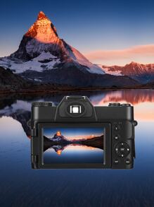 Dc106 4k 24fps 16x Digital Zoom 3.0 Inch Hd Folding Screen Camera, Supports 128gb Memory, Suitable For Beginners, Students, Gift - Black - View 1