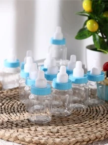 12 piezas Bote de caramelos con forma de biberón, caja de recuerdos, caja de regalo de primer cumpleaños del bebé, caja de regalo de festival, bolsas de regalo para fiestas de boda y cumpleaños, suministros para bodas y cumpleaños, decoraciones para el hogar y fiestas - Azul - Ver 3