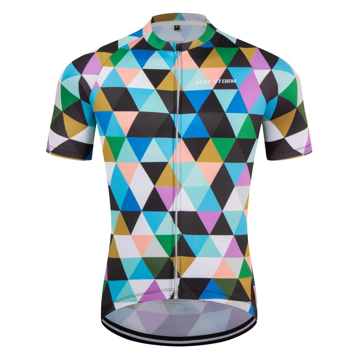 1pc Geo Print Zip Up Cycling Jerseys Gym Clothes Men - Blue - View 1