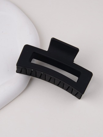 1入組女士中等大小方形磨砂塑膠復古簡單髮夾