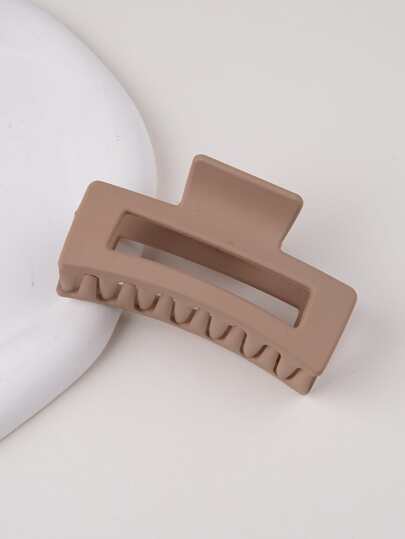 1pc Medium Size Square Frosted Plastic Vintage Style Hair Claw Clip For Women Casual Hair Jaw Clip,Travel,Birthday