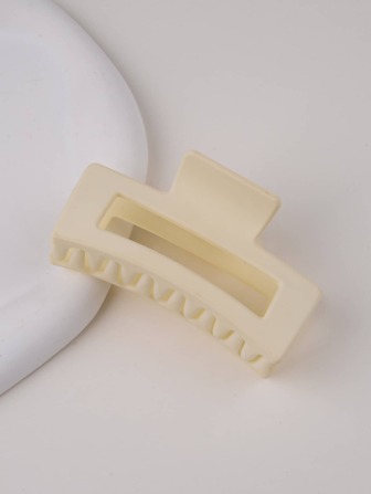 1入中碼女士磨砂塑料方形復古簡約髮卡，適用於休閒場合