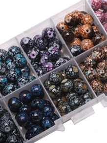 1盒0.8厘米玻璃圓珠DIY珠寶製作材料，適用於項鍊、手鍊、耳環等 - 彩色 - 查看 8