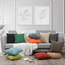 One Khaki Starry Pattern Decorative Pillow Cover (Pillow Core Not Included), Fashionable Modern Square Chenille Cushion Cover For Daily Use On Sofa, Bed, Car Or As A Lumbar Support. Universal For All Seasons. - Khaki - View 7