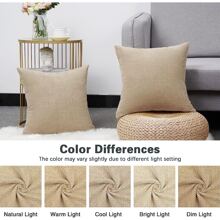 One Khaki Starry Pattern Decorative Pillow Cover (Pillow Core Not Included), Fashionable Modern Square Chenille Cushion Cover For Daily Use On Sofa, Bed, Car Or As A Lumbar Support. Universal For All Seasons. - Khaki - View 5