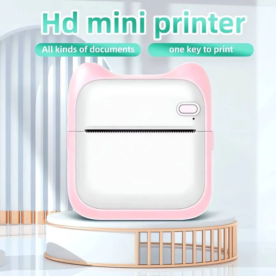 Mini Pocket Printer(Note: Optional Independent Printer Or 5 Rolls Of Self-Adhesive Paper)Portable Thermal Printer For Android Or IOS APP, Inkless Printer, Suitable For Home, Office, Study, And Work List Printing