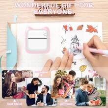 Mini Pocket Printer(Note: Optional Independent Printer Or 5 Rolls Of Self-Adhesive Paper)Portable Thermal Printer For Android Or IOS APP, Inkless Printer, Suitable For Home, Office, Study, And Work List Printing - Pink - View 7