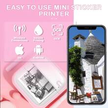 Mini Pocket Printer(Note: Optional Independent Printer Or 5 Rolls Of Self-Adhesive Paper)Portable Thermal Printer For Android Or IOS APP, Inkless Printer, Suitable For Home, Office, Study, And Work List Printing - Pink - View 4