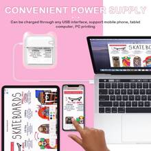 Mini Pocket Printer(Note: Optional Independent Printer Or 5 Rolls Of Self-Adhesive Paper)Portable Thermal Printer For Android Or IOS APP, Inkless Printer, Suitable For Home, Office, Study, And Work List Printing - Pink - View 6