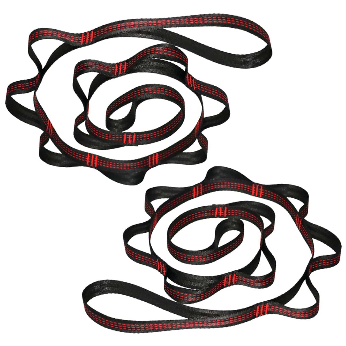 2 PCS Nylon Daisy Chain 9 Loop Adjustable Multipurpose Strap Rope 25kN Strong Climbing Straps 67 Inches for Yoga Swing Yoga Hammock Trapeze Ceiling Anchors Daisy Chain - Black - View 1