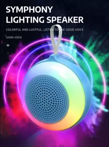 AIHOOR Portable Wireless Speaker,Long Playtime For Outdoor, Home, Party, Beach, Travel.RGB LED Lights For Bedroom, Music Sync Color Changing Lights For Room Party,USB play music function, with FM, 5 light modes, with TWS couplet function. - Blue - View 1