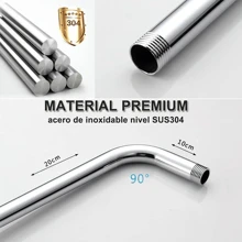 8 Pulgadas Cabeza De Ducha De Lluvia- Regadera Gran Cuadrada De Ducha De Lluvia Con Tubo De 30cm Para los Cabezales De Ducha De Su Baño, Regaderas Fija Baño - Plateado - Ver 3