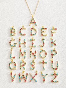 1 cái Cô gái Tinh tế Pha lê Chữ cái đầu tiên Dây chuyền với sức hấp dẫn Đối với Trẻ em Thời trang Buổi tiệc Dây chuyền Để Trang Trí Hàng Ngày Đối với Quà sinh nhật - Nhiều màu - Xem 1