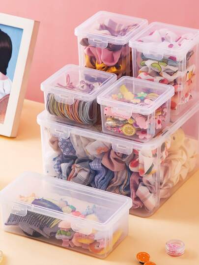1 件简单透明发饰收纳盒，公主发带、发夹、发夹和发带收纳盒，适合旅行、性别揭秘派对，非常适合生日、婚礼、派对，是送给同事、朋友和家人的完美礼物，适合返校
