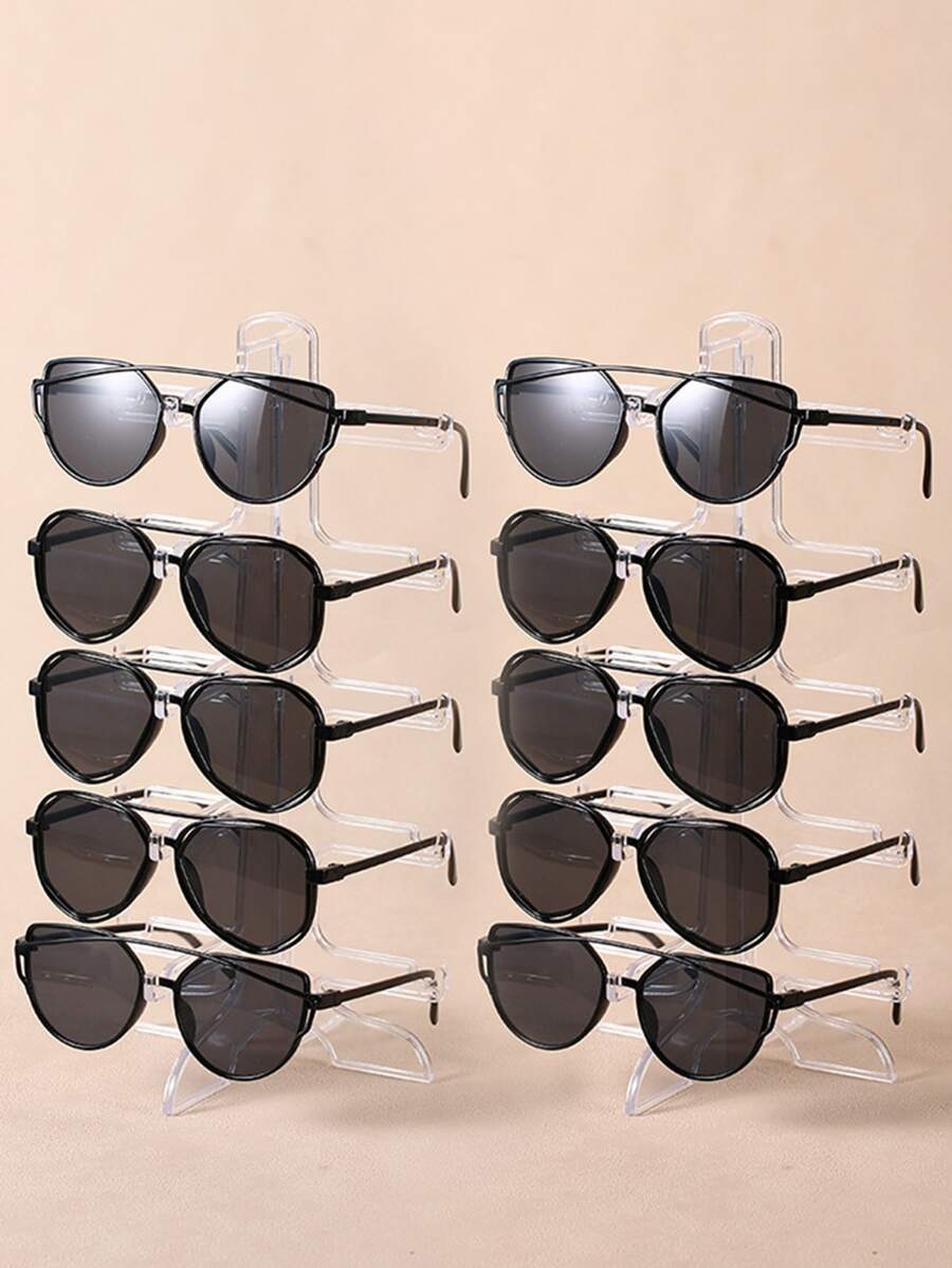 1pc Transparent Sunglasses Display Rack, Multi-layer Store Display Shelf, Eyeglasses Sunglasses Display Props Storage Stand - Clear - View 1