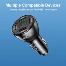 車充,快速充電,PC阻燃材質,智能熄火,自動斷電保護,12V-24V輸入電壓,一拖四點煙器,4入組車充,1入組 - 黑色 - 查看 8