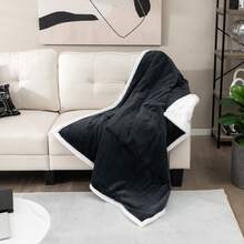 Costway 60''x50'' Electric Heated Blanket Throw w/10 Heat & 9 Hours Time Settiings - 灰色 - 查看 1