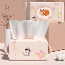 100 张/包一次性洗脸巾纸柔软厚实干擦可重复使用卸妆棉洁面巾纸、护肤品、客厅家居卧室浴室家居装饰、旅行用品、婚礼、派对、生日、送给男士、妈妈、爸爸、朋友的礼物、新年、配饰、趣味礼物 - 淺粉色 - 查看 1