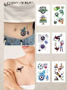 Sports Soccer Temporary Tattoo - Multicolor - View 1