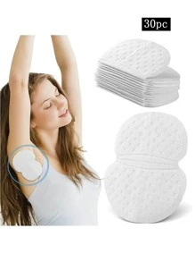 30pcs White Super Thin Sweat Absorbing Sticker For Men And Women's Underarm, Sweatproof, Breathable And Summer Perspiration Pad - White - View 1