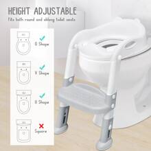 Potty Training Toilet Seat , Toddler Potty Chair, Kids Potty Training Seat With Ladder - White - View 2