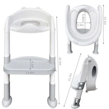Potty Training Toilet Seat , Toddler Potty Chair, Kids Potty Training Seat With Ladder - White - View 5