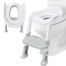 Potty Training Toilet Seat , Toddler Potty Chair, Kids Potty Training Seat With Ladder - White - View 1