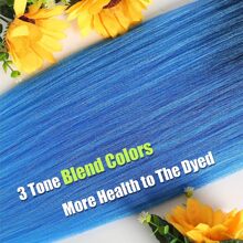 26 Inch Multi-Color Braiding Hair Extensions, Easy Braid Pre-Stretched Kanekalon Synthetic Hair Braids, Yaki Texture Heat Stylable, For Daily Wear, Halloween, Christmas, Unisex (1pc, Blue Ombre)