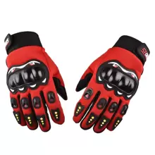 1pair Motorcycle Riding Gloves With Hard Knuckle Protection & Half Finger For Outdoor Workout - Black - View 3