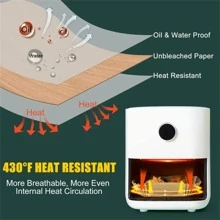 50/100pcs Round Non-Stick Parchment Paper Liners For Air Fryer, Disposable Steaming Liners, Pre-Cut Baking Paper Sheets For Microwave/Grill, Oil-Proof And Waterproof, Air Fryer Accessories Air Fryer Kitchen Air Fryer Liners Air Fryer Paper Airfryer Air Frier - Yellow - View 4