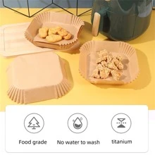 50/100pcs Round Non-Stick Parchment Paper Liners For Air Fryer, Disposable Steaming Liners, Pre-Cut Baking Paper Sheets For Microwave/Grill, Oil-Proof And Waterproof, Air Fryer Accessories Air Fryer Kitchen Air Fryer Liners Air Fryer Paper Airfryer Air Frier - Yellow - View 10