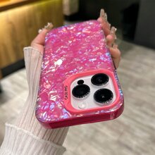 Shell Pattern Phone Case Waterproof Shockproof Anti-Fall Scratch Resistant - Hot Pink - View 3