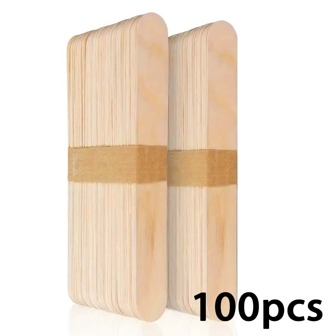 100 st. medelstora trävaxpinnar, medelstora multifunktionella vaxpinnar, spatlar för kropp, ansikte, armhålor, rygg, armar, bikini, hårborttagning eller trähantverkspinnar, passar för omrörning, hårprodukter och tillbehör för frisörsalong, skönhet, resematerial