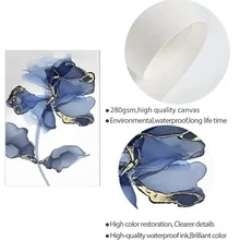 3pcs Unframed Blue Abstract Ribbon Poster Print Nordic Style Luxury Home Decor Wall Art - Color - View 5