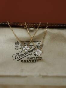 1pc Glamorous Sterling Silver Cubic Zirconia Pendant Necklace For Women For Daily Life - Gold - View 6