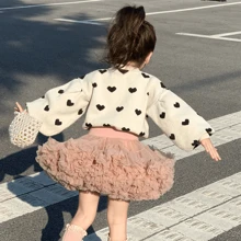 1入組年輕甜美風迷人的濃烈香調淺褐色的針織開襟衫適用於每天穿戴在彈簧和秋天