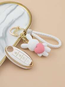 Vỏ chìa khóa ô tô & Bộ móc khóa trang trí hình thỏ Tương thích với Nissan, Vỏ chìa khóa Fob - Nhiều màu - Xem 7