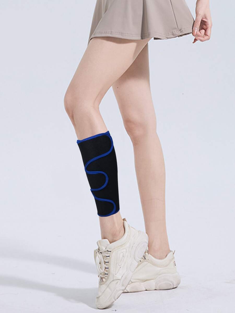 1入組圍裹和魔術貼閉合風格壓縮腿袖適用於鍛煉,跑步,健身,跳繩 - 藍色 - 查看 1