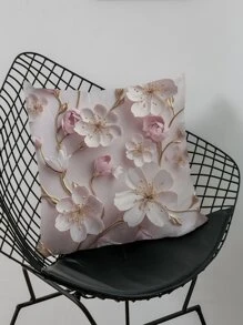 1pc Digital Printed Floral Pattern Pillowcase - Multicolor - View 4