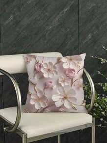 1pc Digital Printed Floral Pattern Pillowcase - Multicolor - View 5