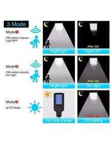 Lámpara Solar Led De 200 W, 6 Unidades. - Negro - Ver 2