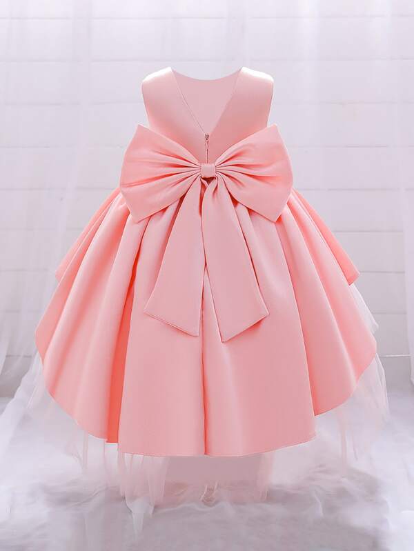 Baby Formal Dress Satin & Tulle Fabric Elegant & Dress Suitable For Performance