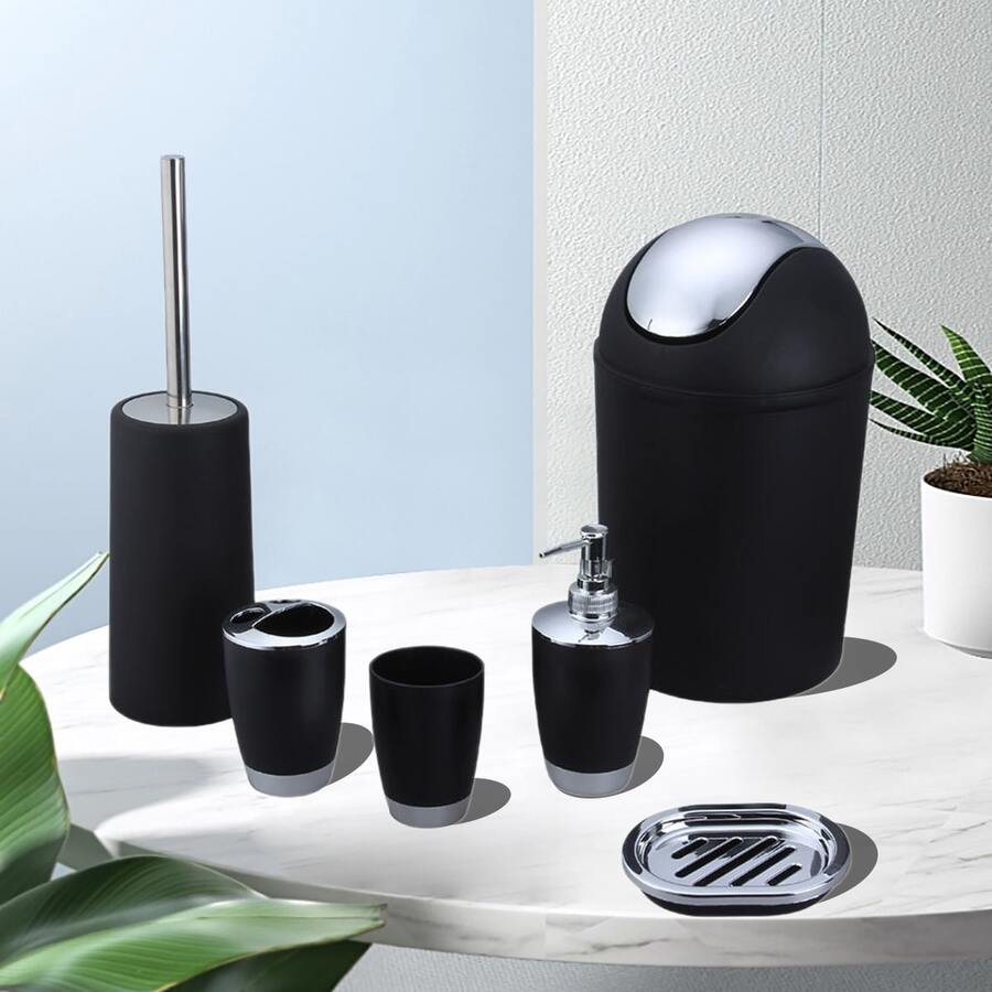 6pcs/4pcs Luxury Bathroom Set, Toilet Brush, Lotion Bottle, Toothbrush