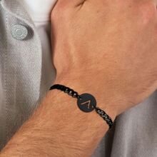 Initial Bracelet Men Stainless Steel Chain Bracelet For Men - Black - View 1