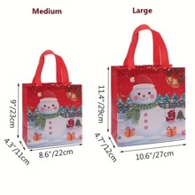 4 件装，大号圣诞礼品袋，带手柄可重复使用圣诞礼品袋，圣诞袋，散装无纺布节日礼品袋，圣诞节礼品篮派对用品，新年礼品袋，圣诞节 - 彩色 - 查看 4